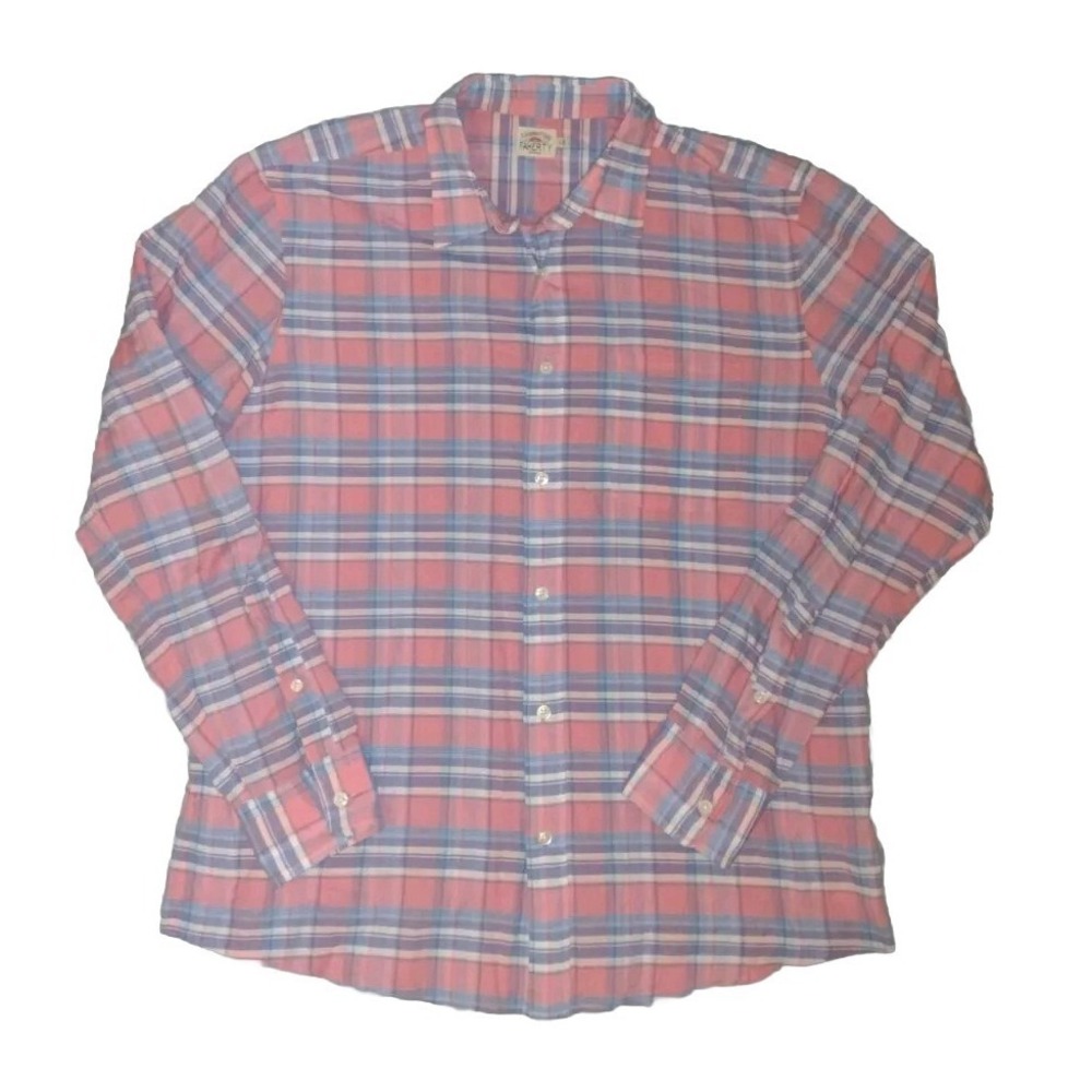 Faherty  Shirt Mens LG  Multi-color Plaid Long Sleeve Button Up Shirt